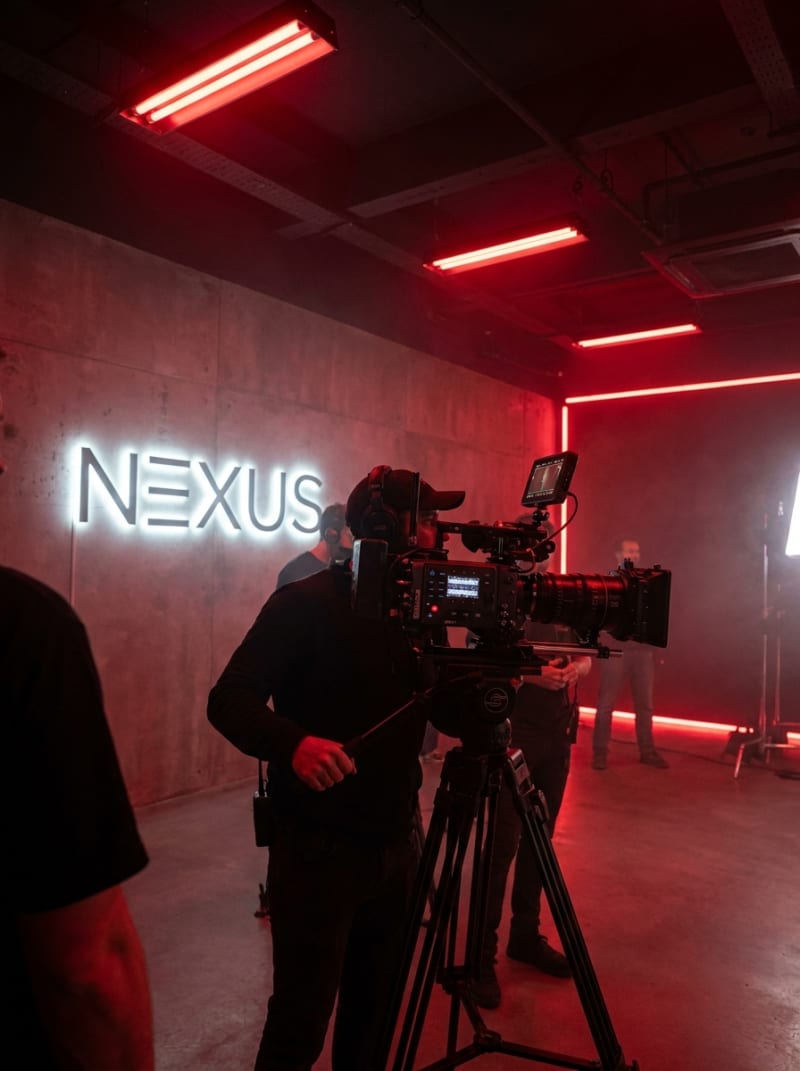 Media production — a Nexus cinema camera on a studio shoot