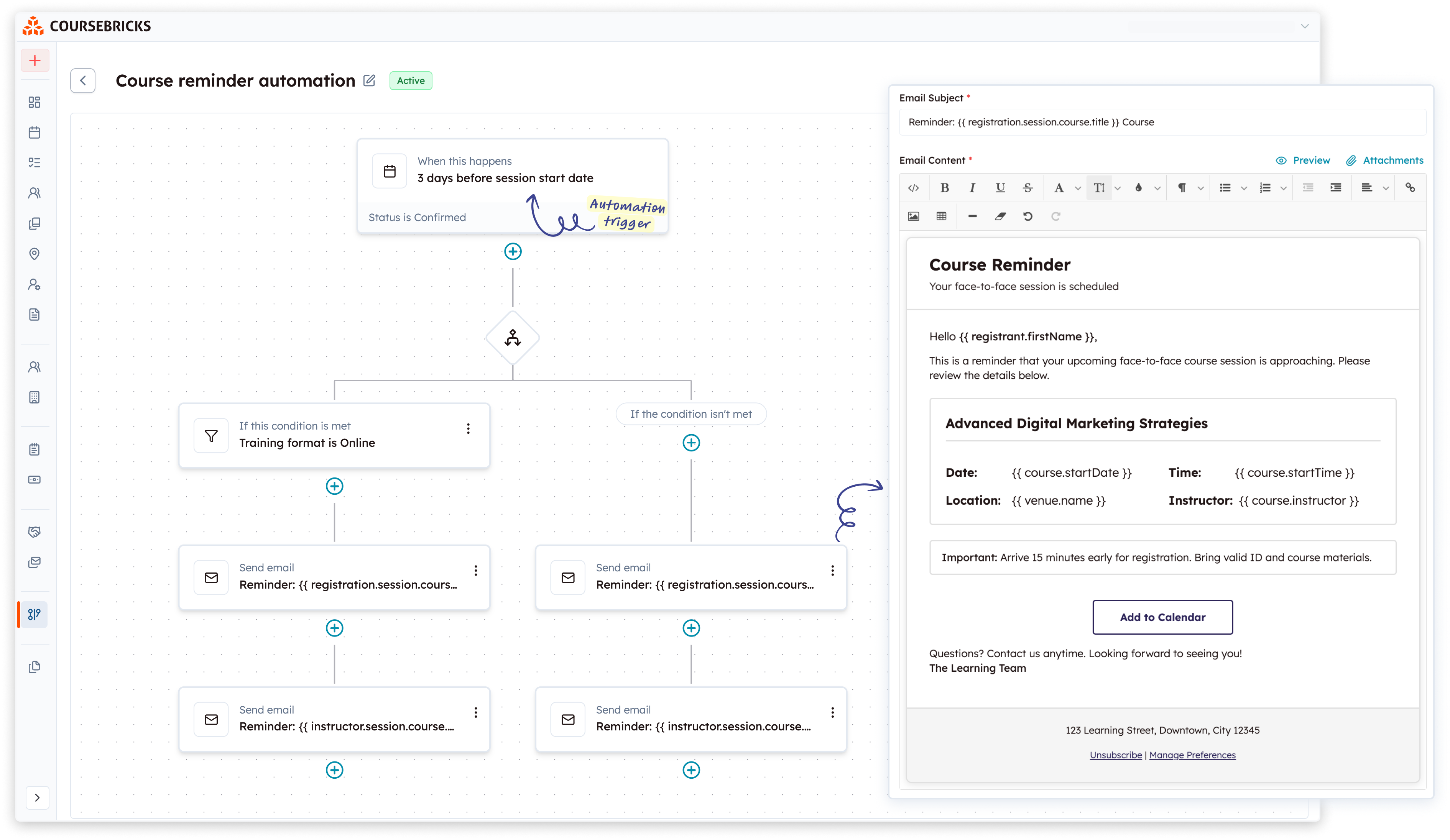 Screenshot of Automations & Workflows feature