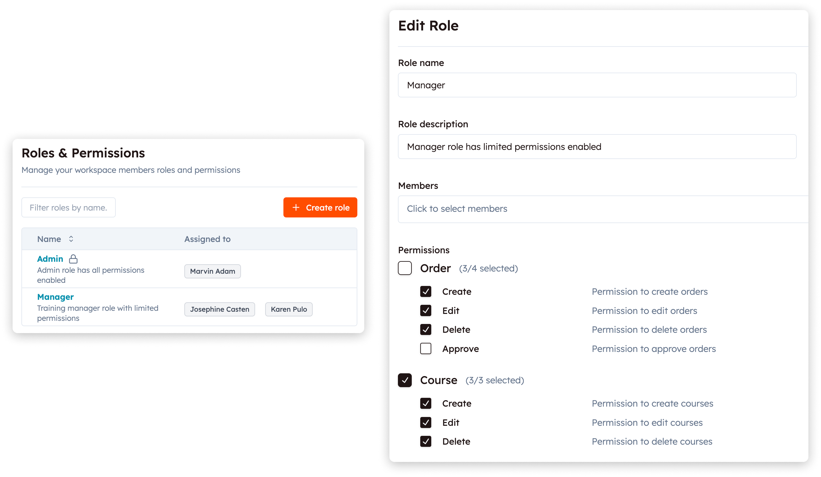 Screenshot of Role-Based Access Control feature