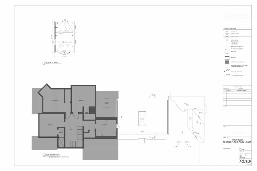 37 John Street — Second Floor and Pool House Plan