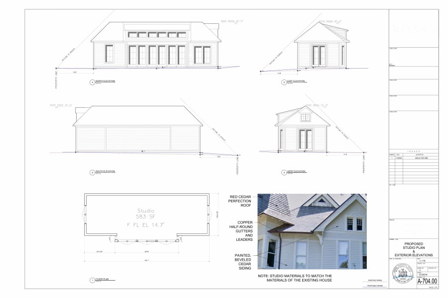 37 John Street — Studio 583 SF Plan and Elevations