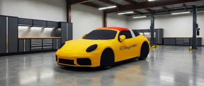 Porsche cover in workshop