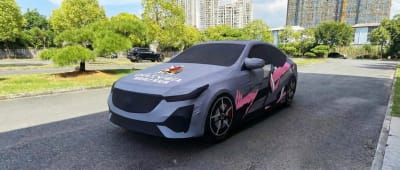 Grey racing design car cover