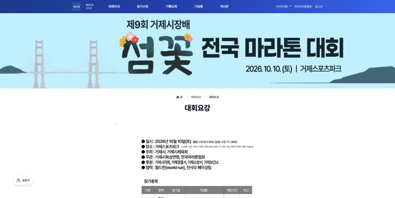 제9회 거제시장배 섬꽃 전국 마라톤