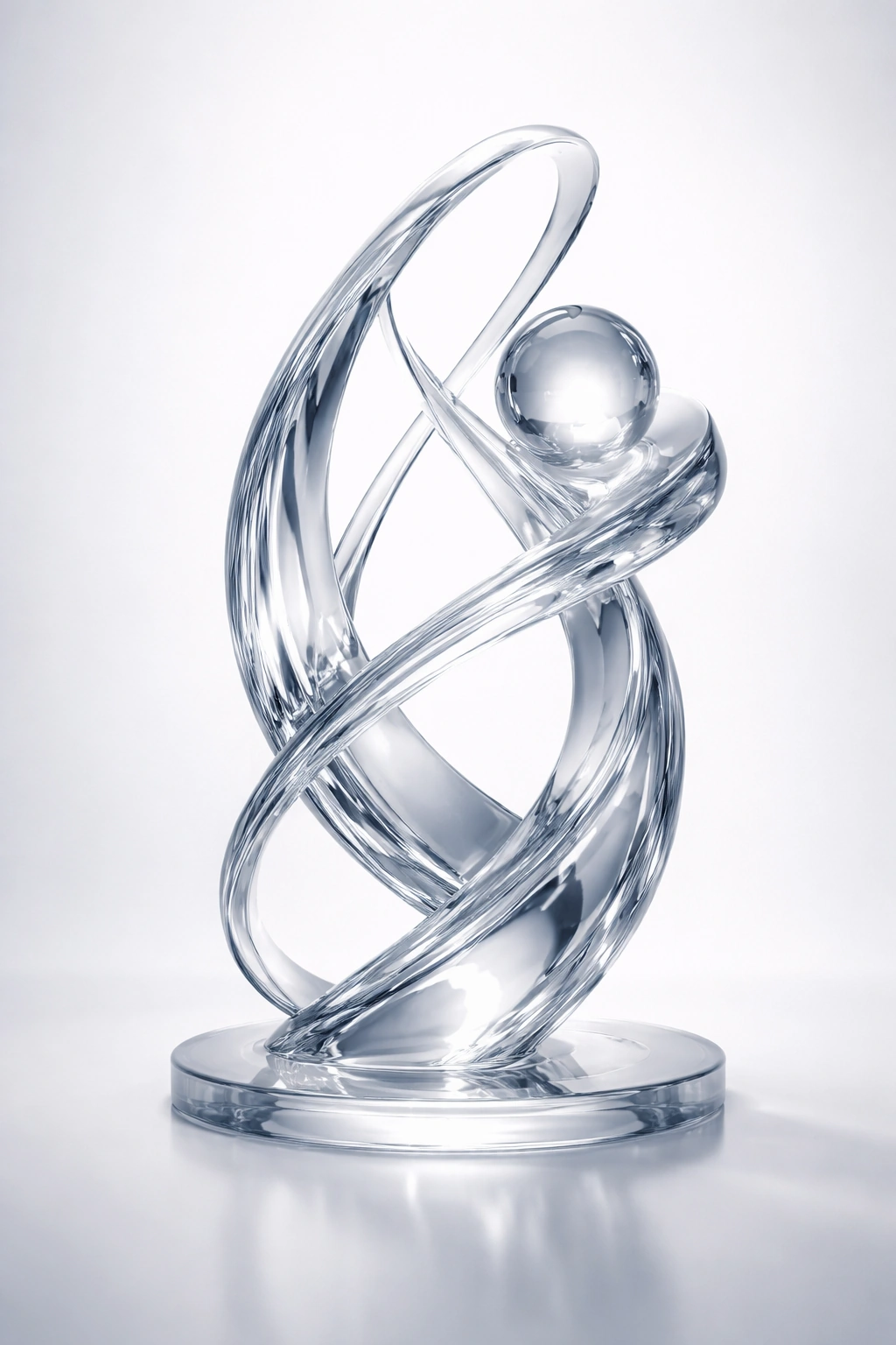 3D Glass Abstract Sculpture