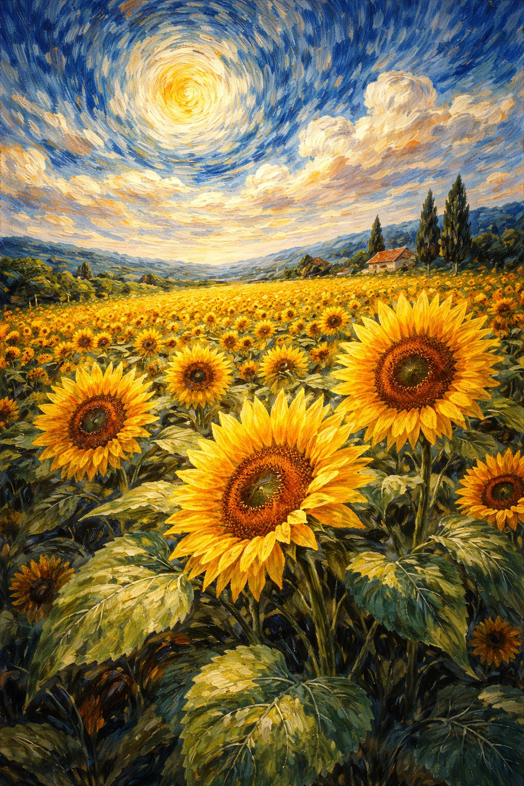 Van Gogh Inspired Sunflower Field