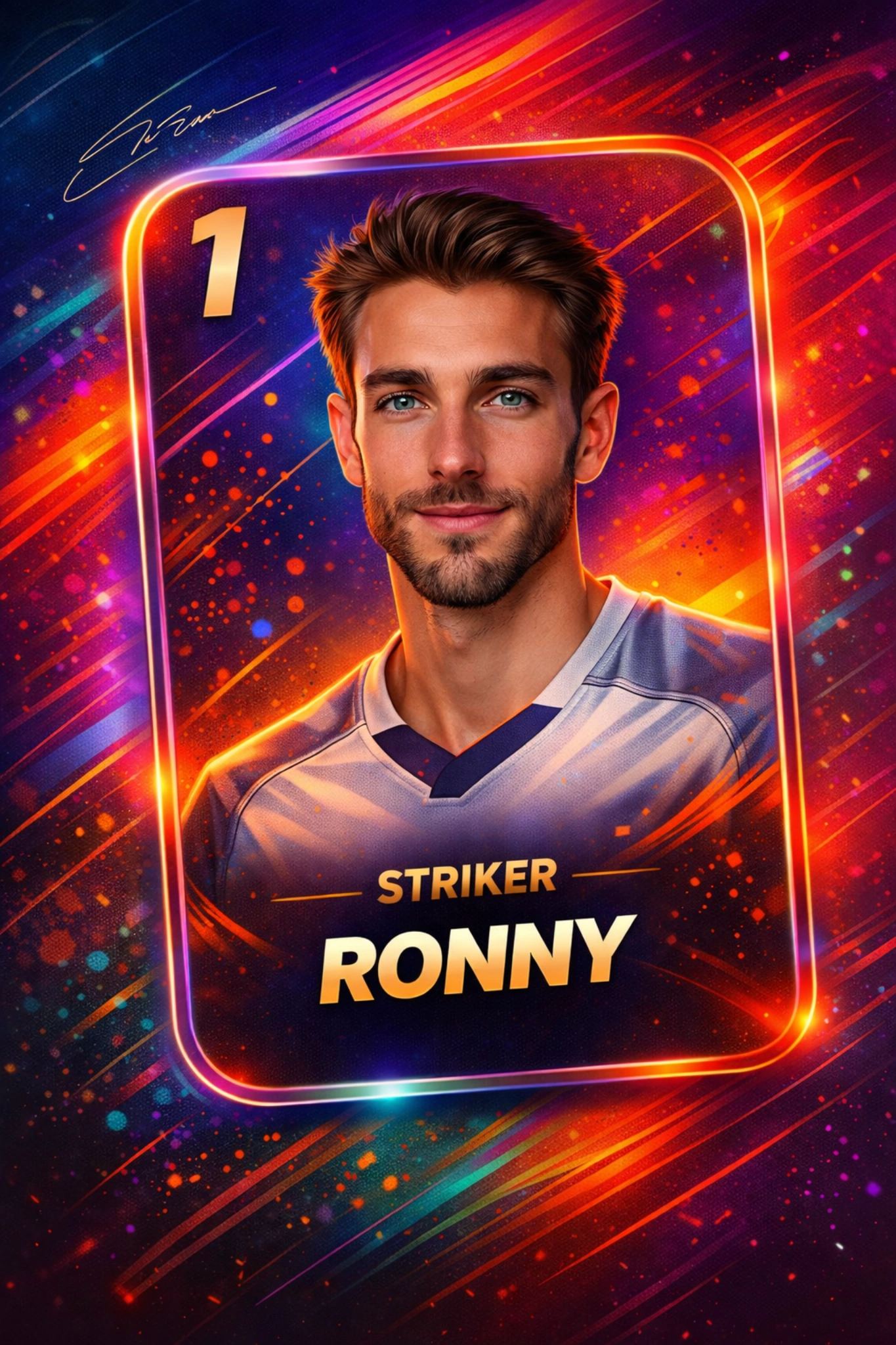 Premium Football Trading Card Poster (Vibrant Sports Edition)