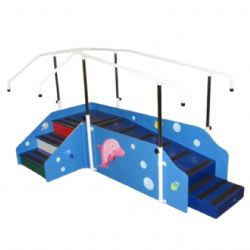 Paediatric Steps with Ramp and Adjustable Handrails