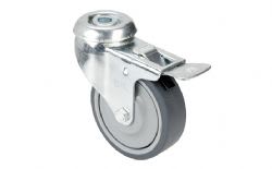 75mm Plinth Medical Castor Wheel Toe Lock