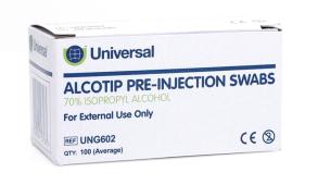Alcotip Pre Injection Swabs 70% Alcohol Wipes