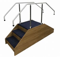 Conventional Rehab Steps with Adjustable Handrails | Carpet