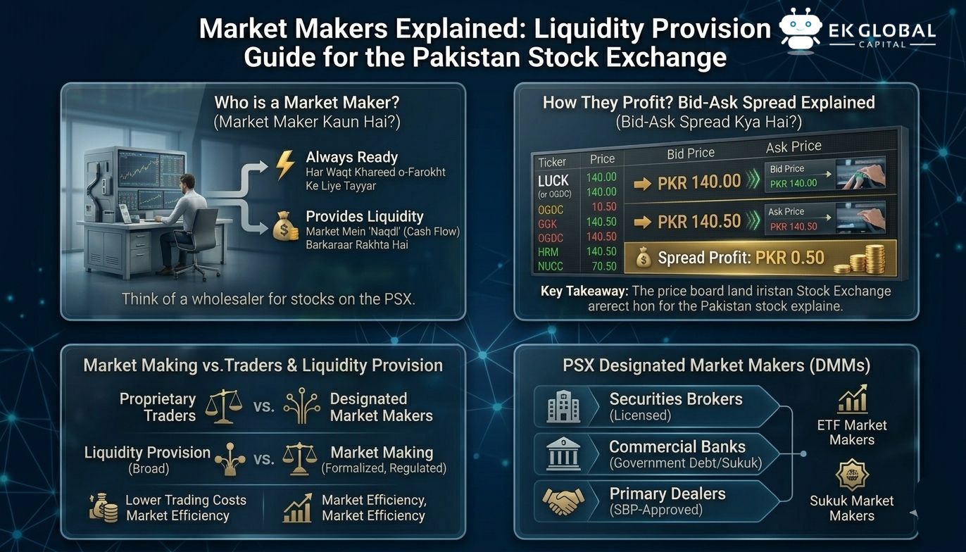 Market Makers Explained: Liquidity Provision Guide for the Pakistan Stock Exchange