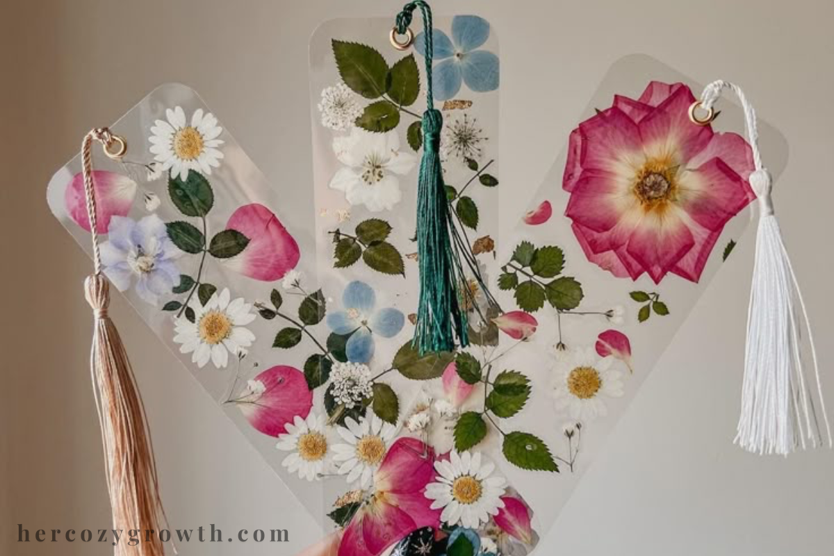 cheap girls night craft ideas pressed flower bookmarks