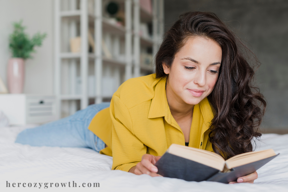 Woman holding one of the best books for anxiety and overthinking