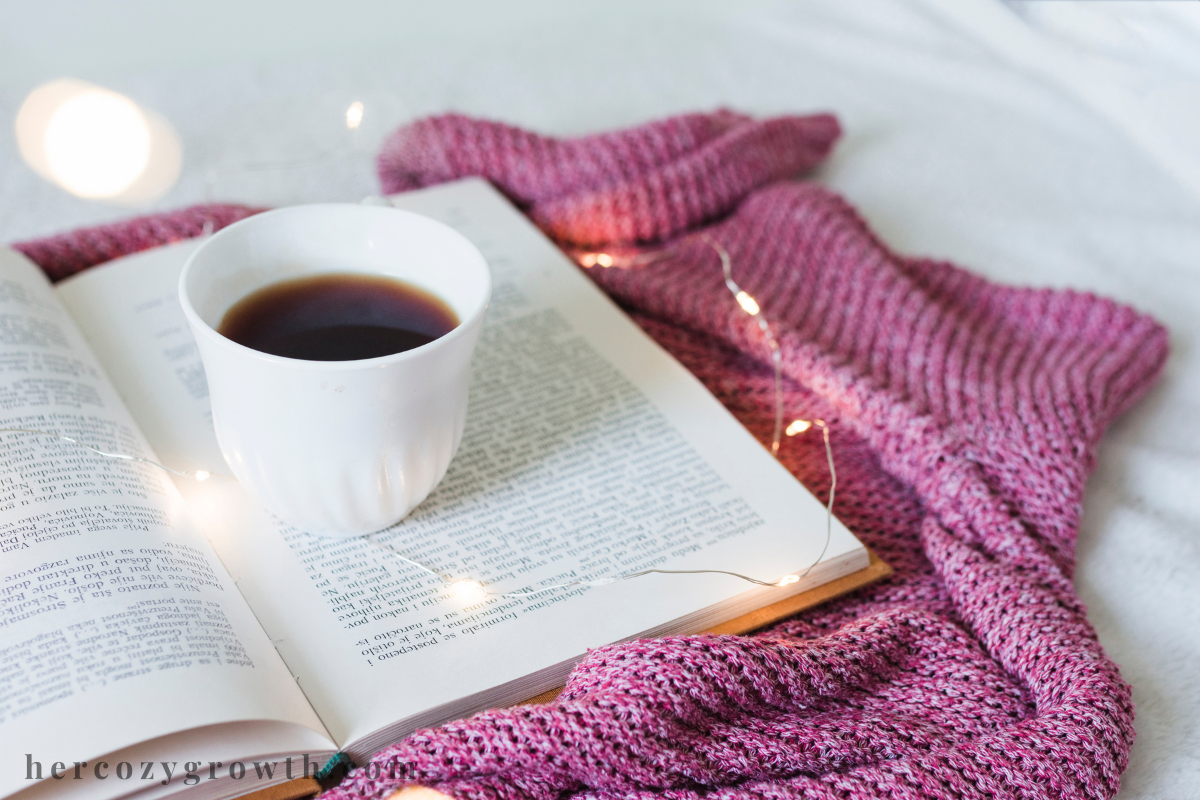 Cozy books to read by a rainy window with a blanket and tea