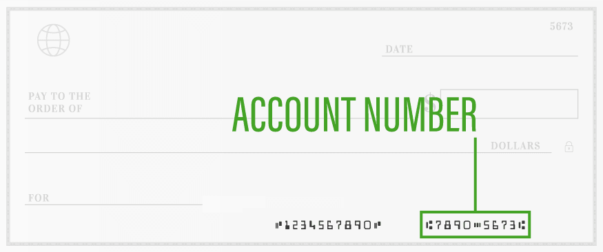 Example check with account and routing number location
