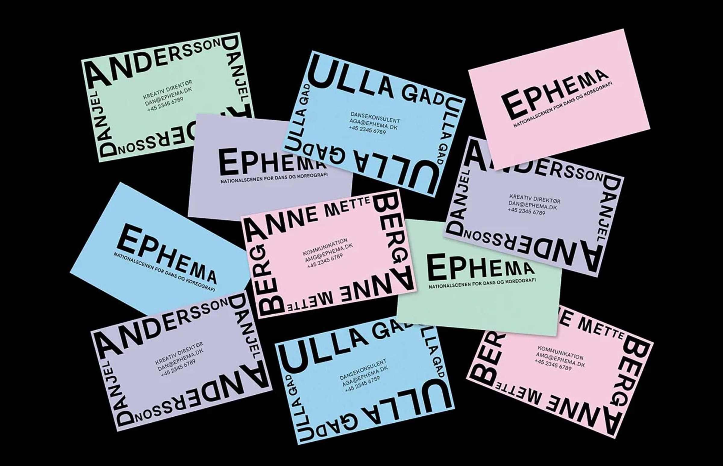 Ephema visiting card design — generous spacing and confident white space