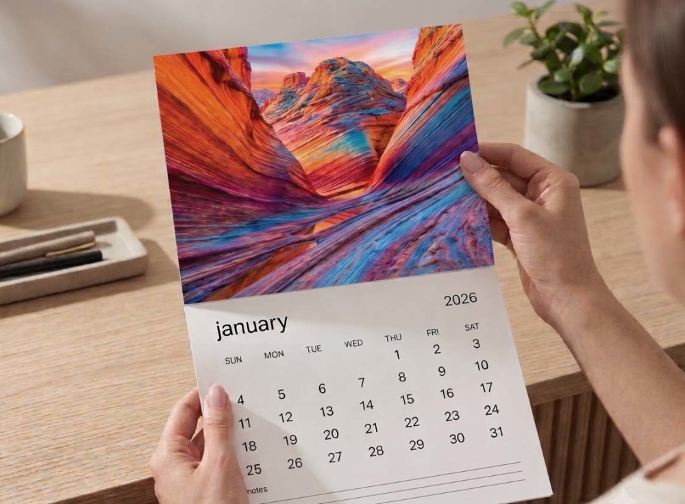 Wall calendars with wire-o binding