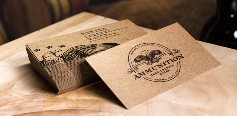 18pt Brown kraft business cards