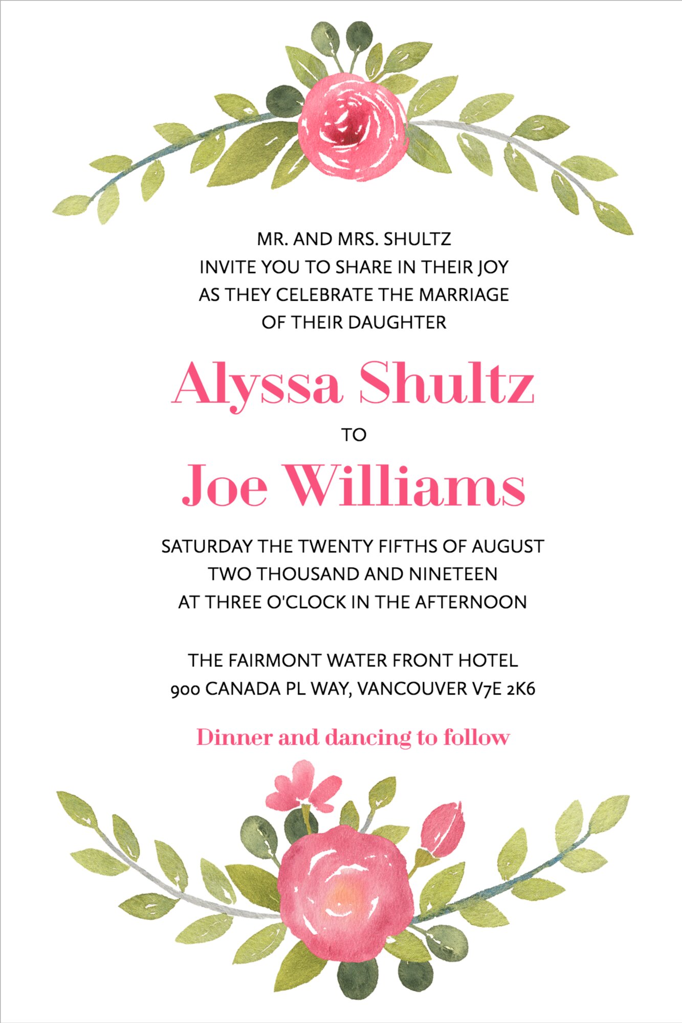 Free customizable virtual wedding invitation templates