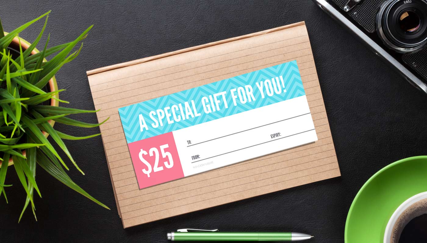 Bright and Bold Gift certificate template