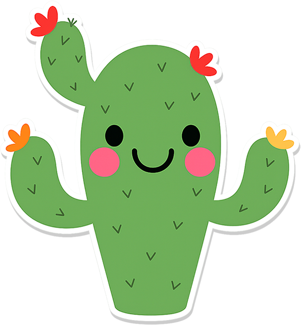 Grinning Cactus Sticker