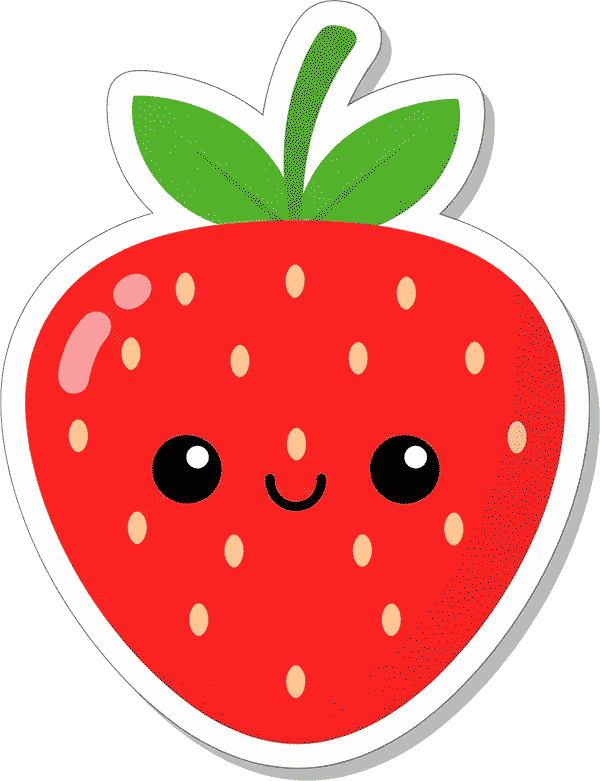 Happy Strawberry Sticker