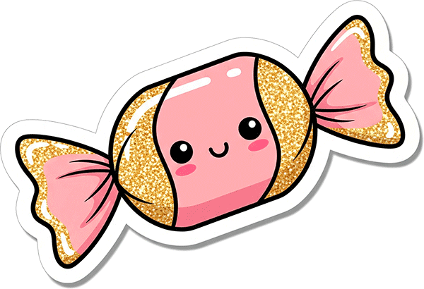 Sparkly Wrapped Candy Sticker