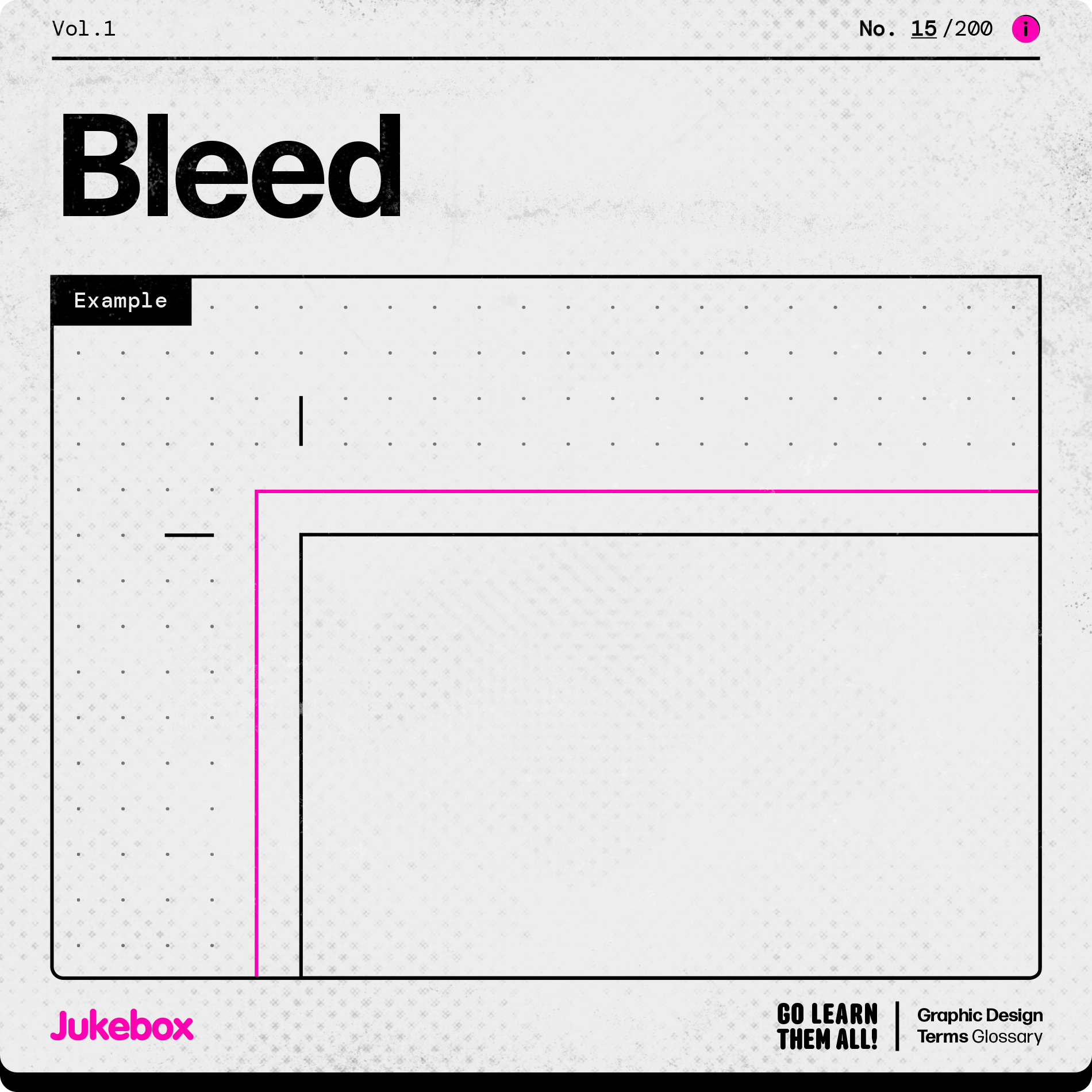 Graphic design term Bleed, showcasing the top left side of a page including its bleed margin and crop marks.