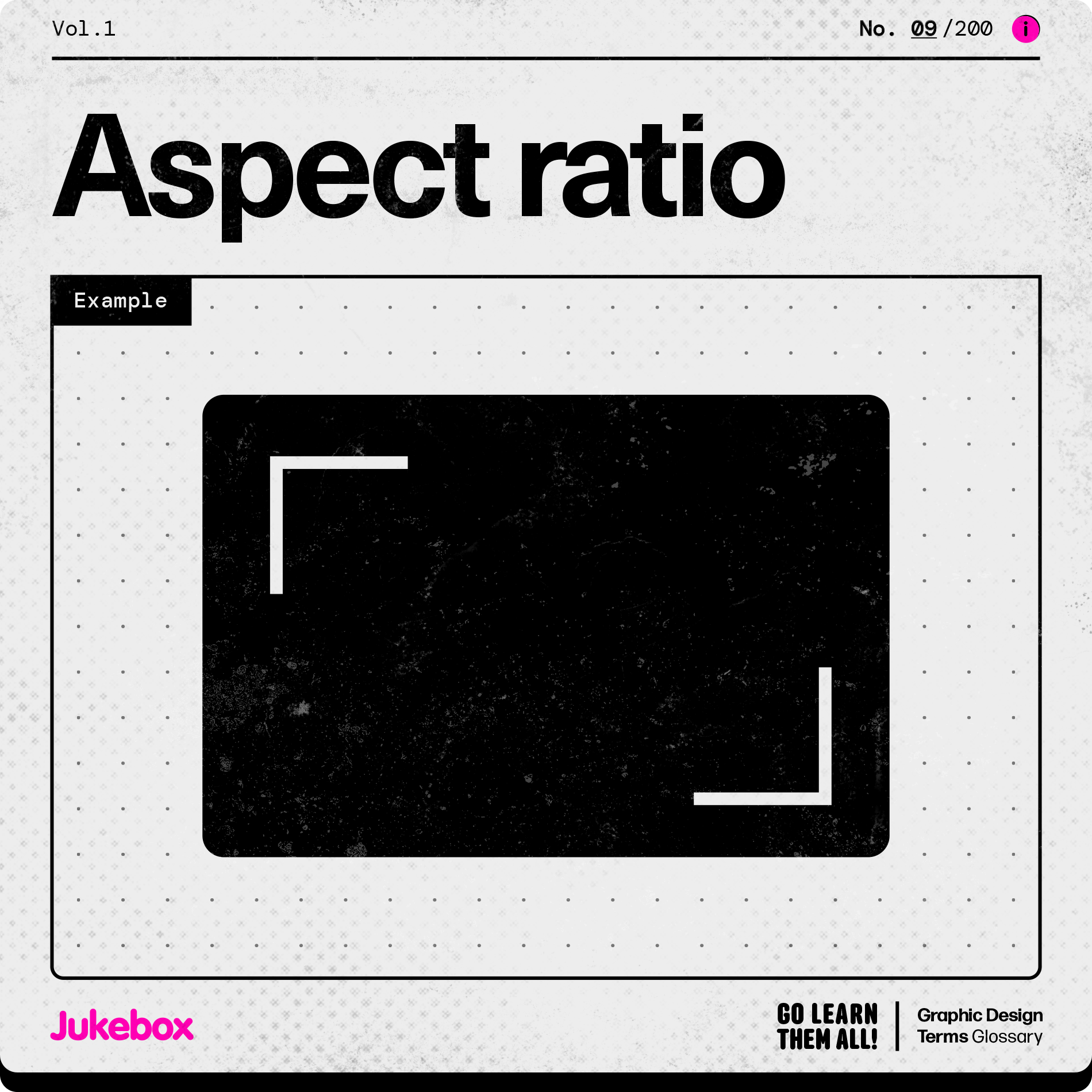 Graphic design term Aspect ratio, showcasing a simplified visual of screen dimensions.