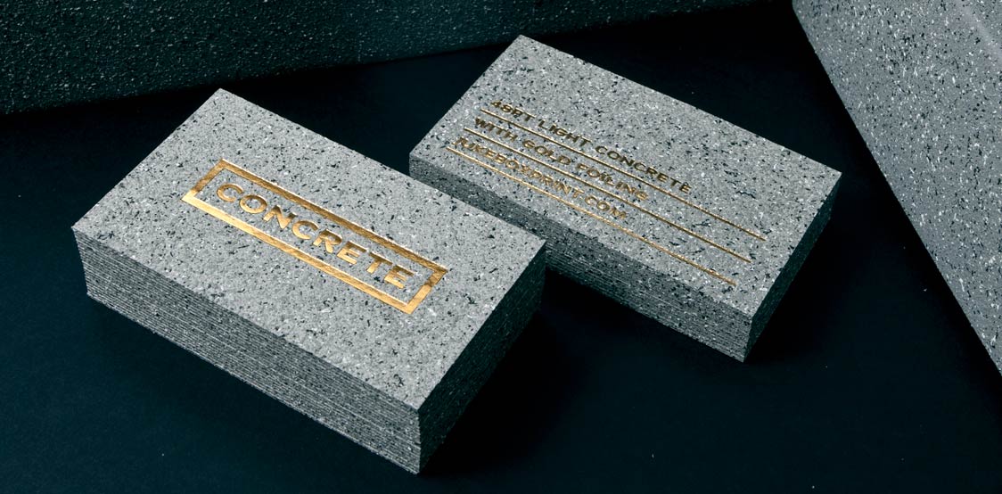 Creative business cards made from Concrete