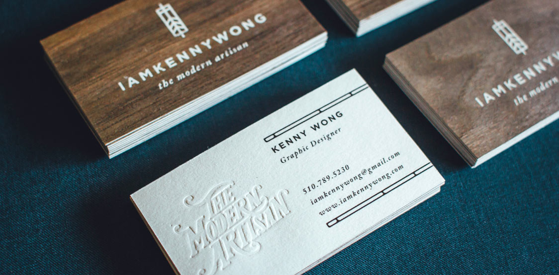 Kenny Wong wooden business cards