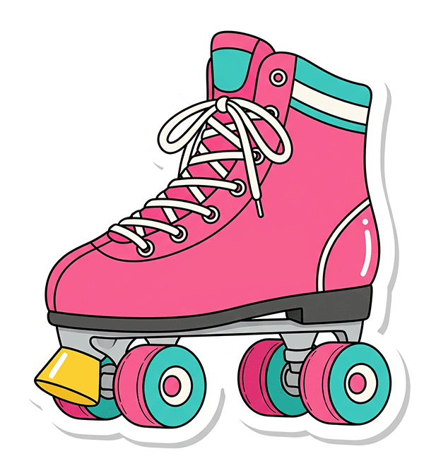 Retro Roller Skate Sticker