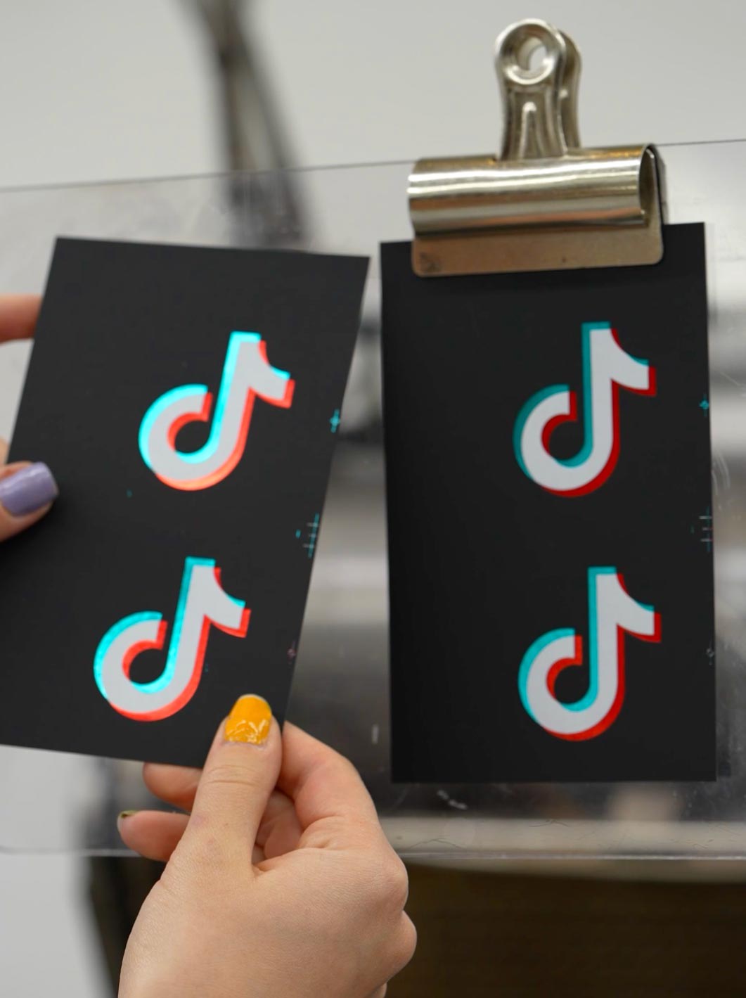Tik Tok Black Suede Business Cards