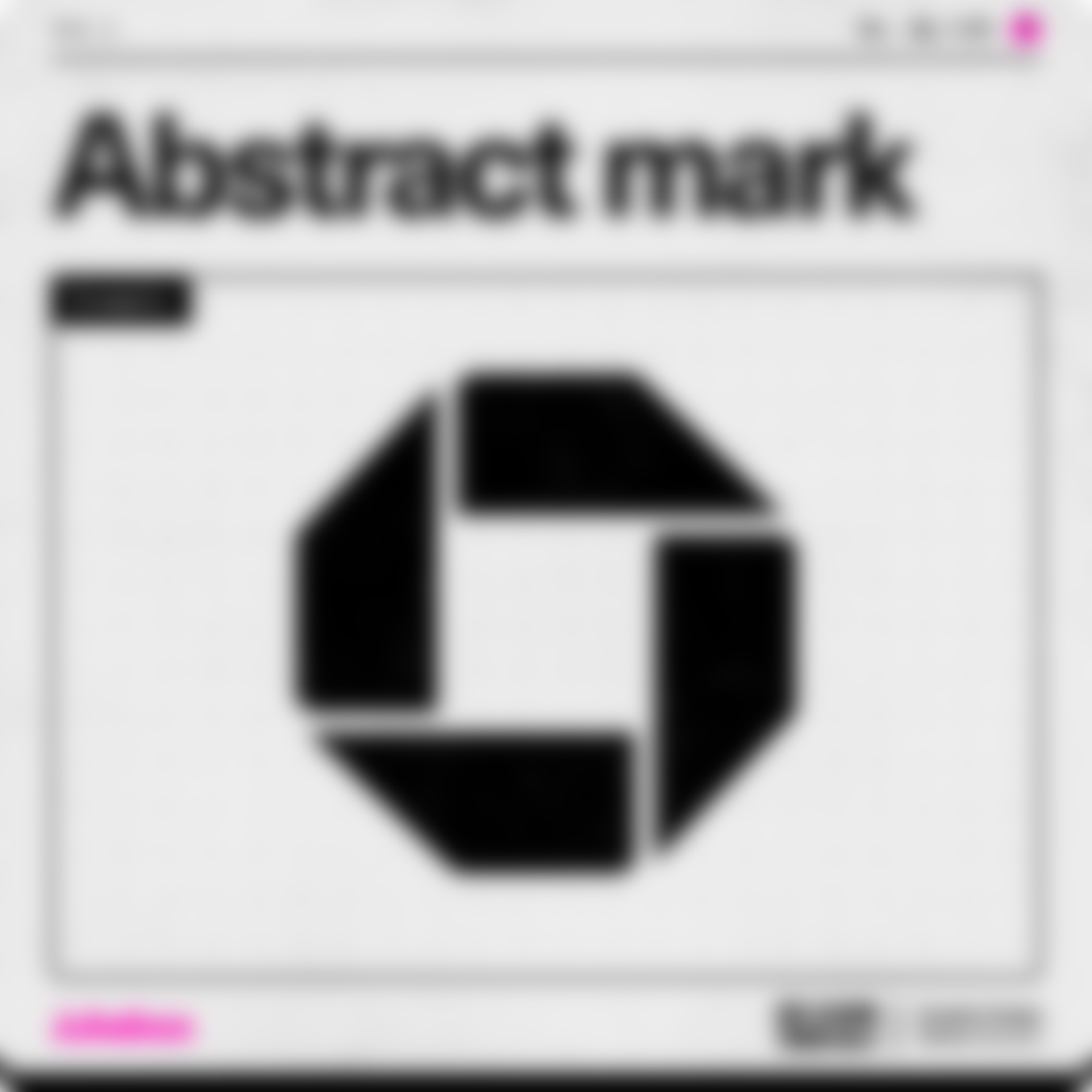 Graphic design term Abstract mark, showcasing the Chase logo on a light-grey retro-inspired user manual card.