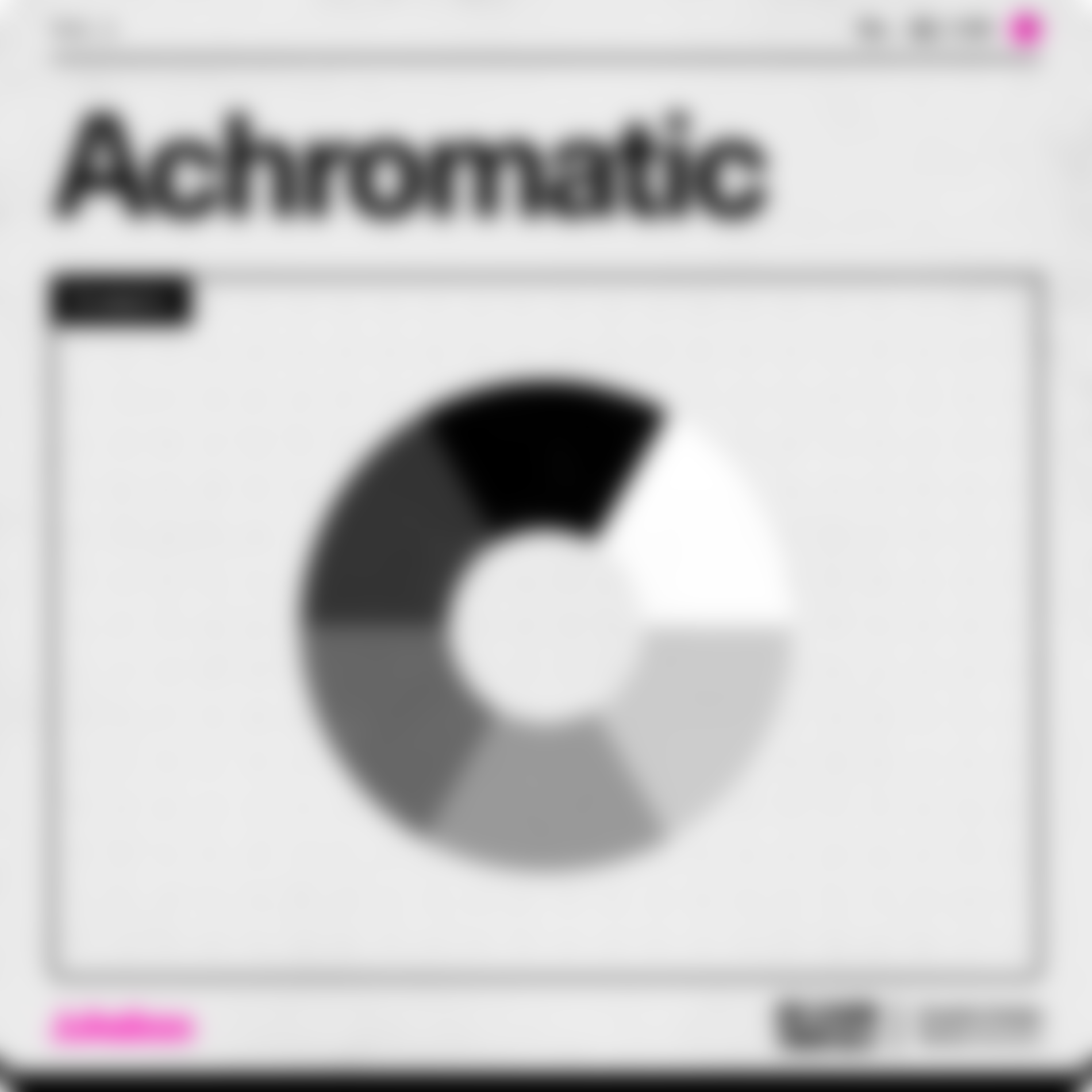 Graphic design term Achromatic, showcasing a grey color wheel on a light-grey retro-inspired user manual card.