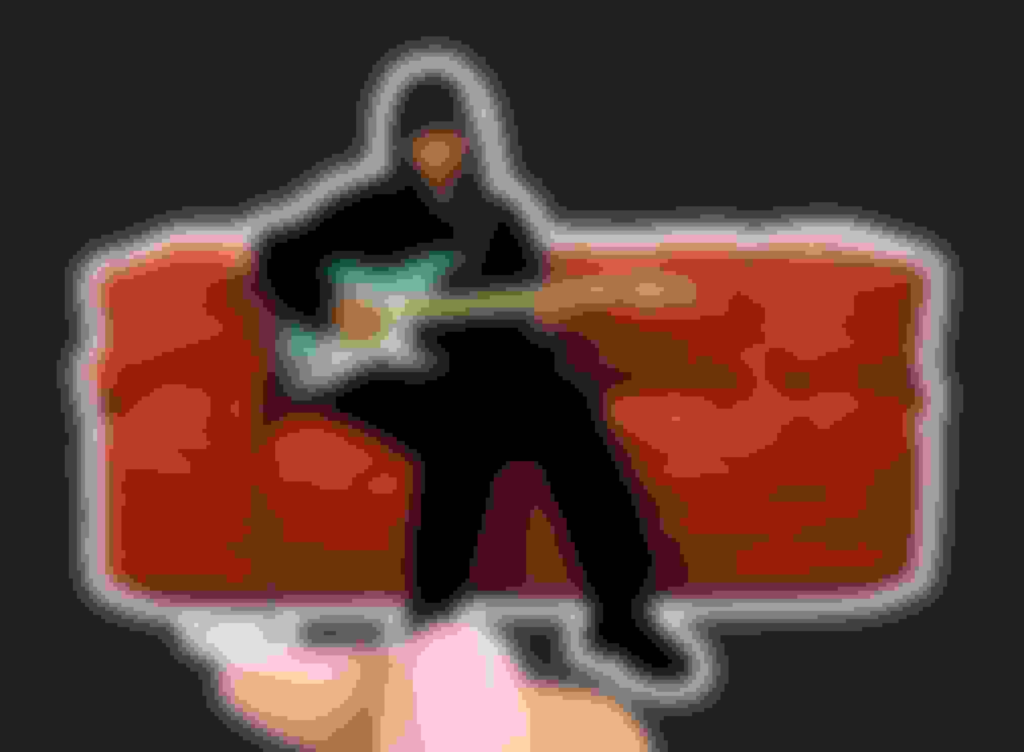 Hand holding a custom die-cut vinyl sticker after using the background removal tool