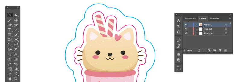 How to Create a Die Cut Sticker with a Kiss Cut in Illustrator in 7 Quick Steps