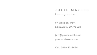 Photography business card template