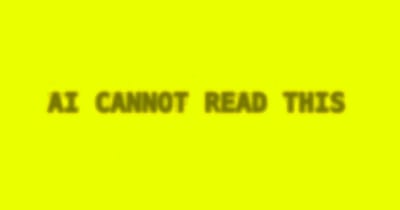 Free anti-AI text maker that hides a message inside a hybrid image people can read but AI scrapers and OCR misread, with a flat PNG download