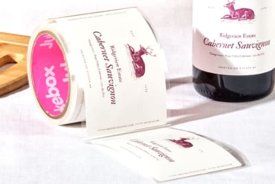 Custom wine labels on roll for bottles by Jukebox