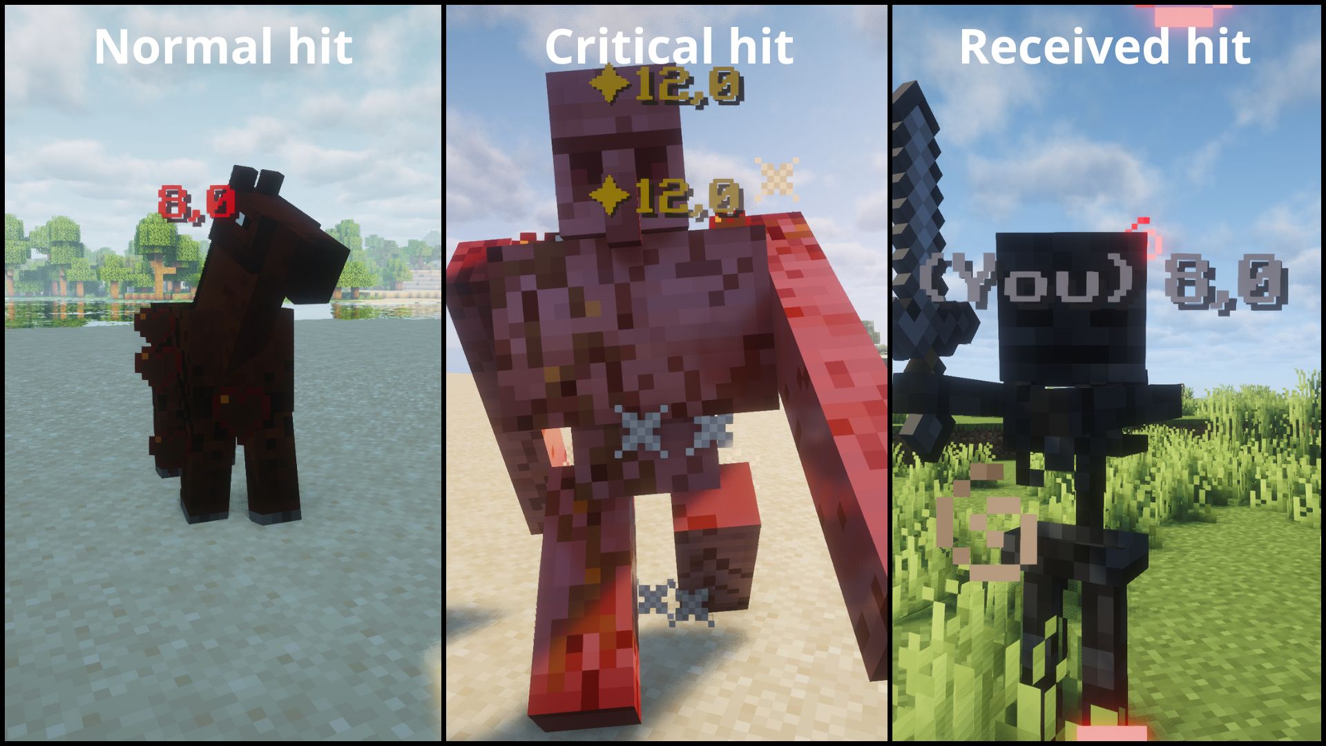 Floating Damage Indicators: hits
