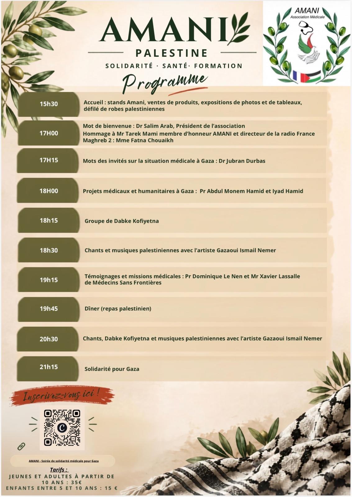 AMANIE PALESTINE SOIREE CARITATIVE