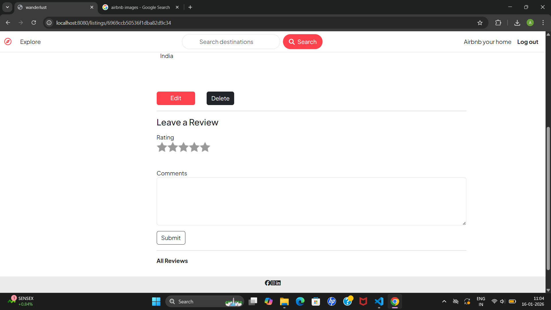 Airbnb Website Clone