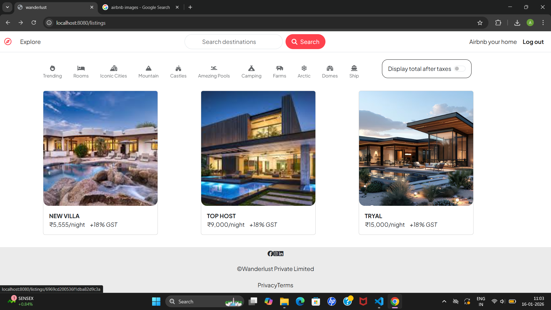 Airbnb Website Clone