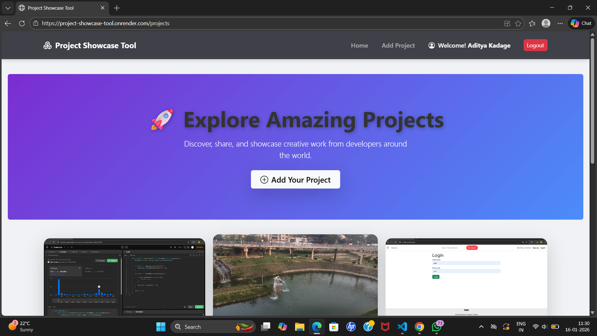 Project Showcase Tool
