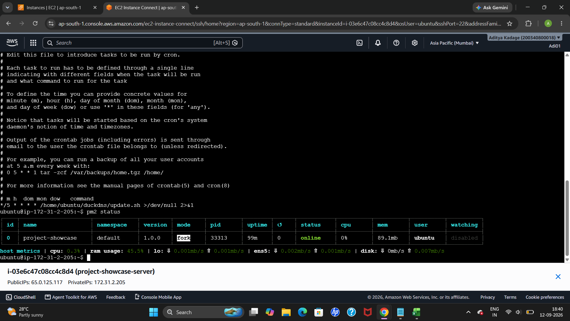 My First Deployed Web Application On AWS Cloud -Project Showcase Tool