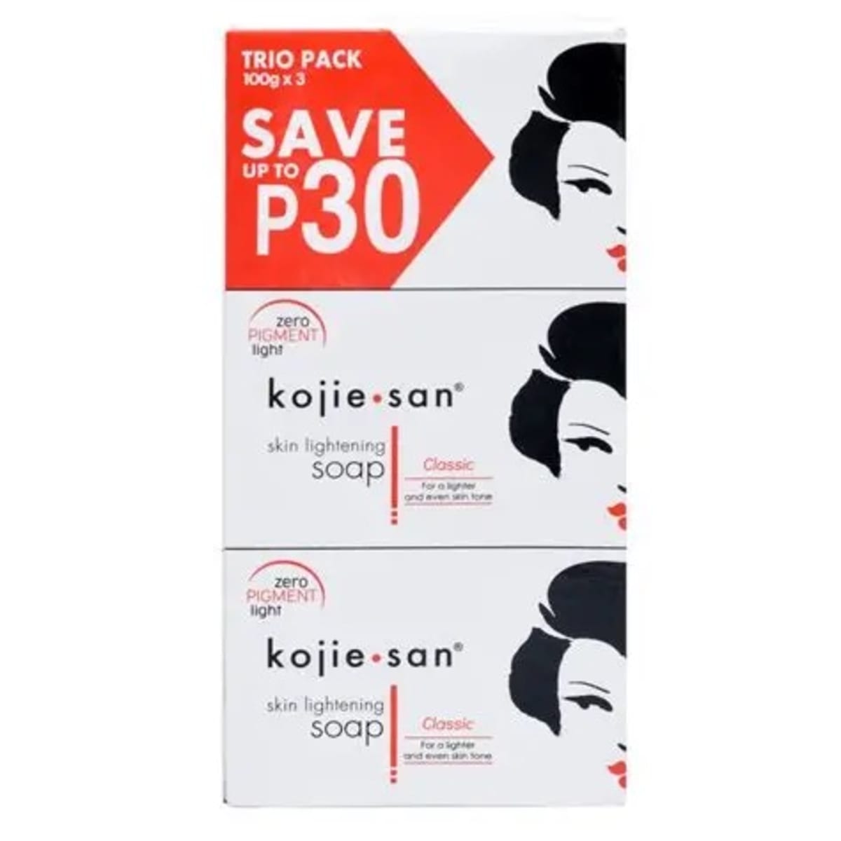 Kojie San Skin Lightening Soap Kojic Acid 100g Pack of 3