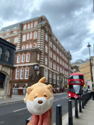 Getting ready to board a double decker bus in London