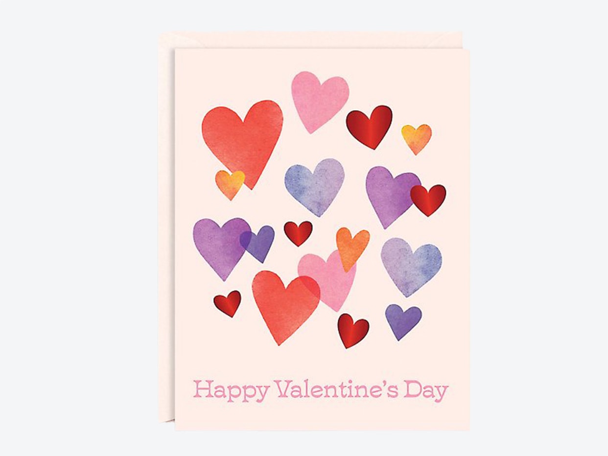 Product Name Watercolor Hearts Valentine Card